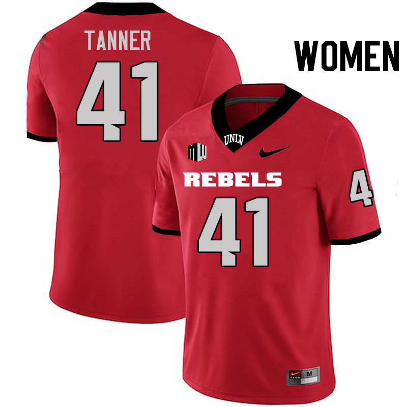 Women #41 Rashod Tanner UNLV Rebels College Football Jerseys Stitched-Scarlet